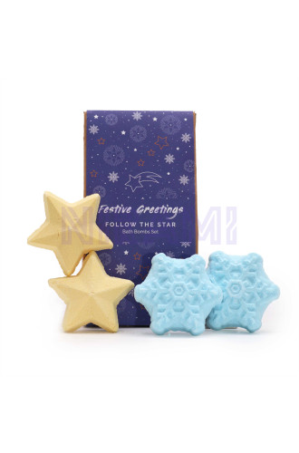Paquete regalo bombas baño navideñas Star