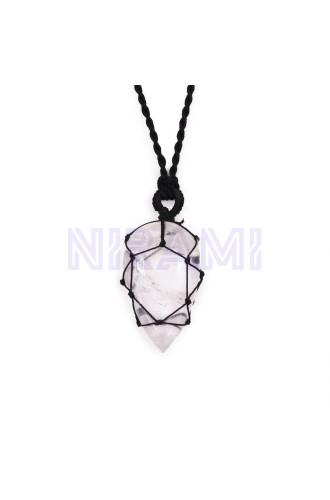 Colgante de lágrima de piedras preciosas entrelazada - Cuarzo de roca