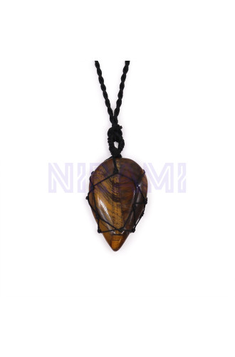 Colgante de lágrima de piedras preciosas entrelazada - Ojo de tigre