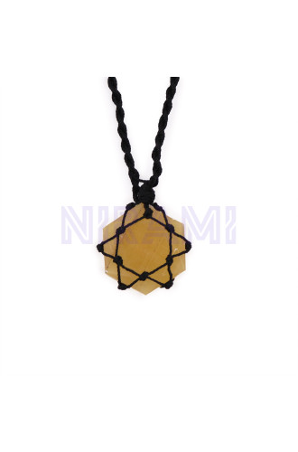 Colgante hexagonal de piedras preciosas entrelazada - Cuarzo amarillo