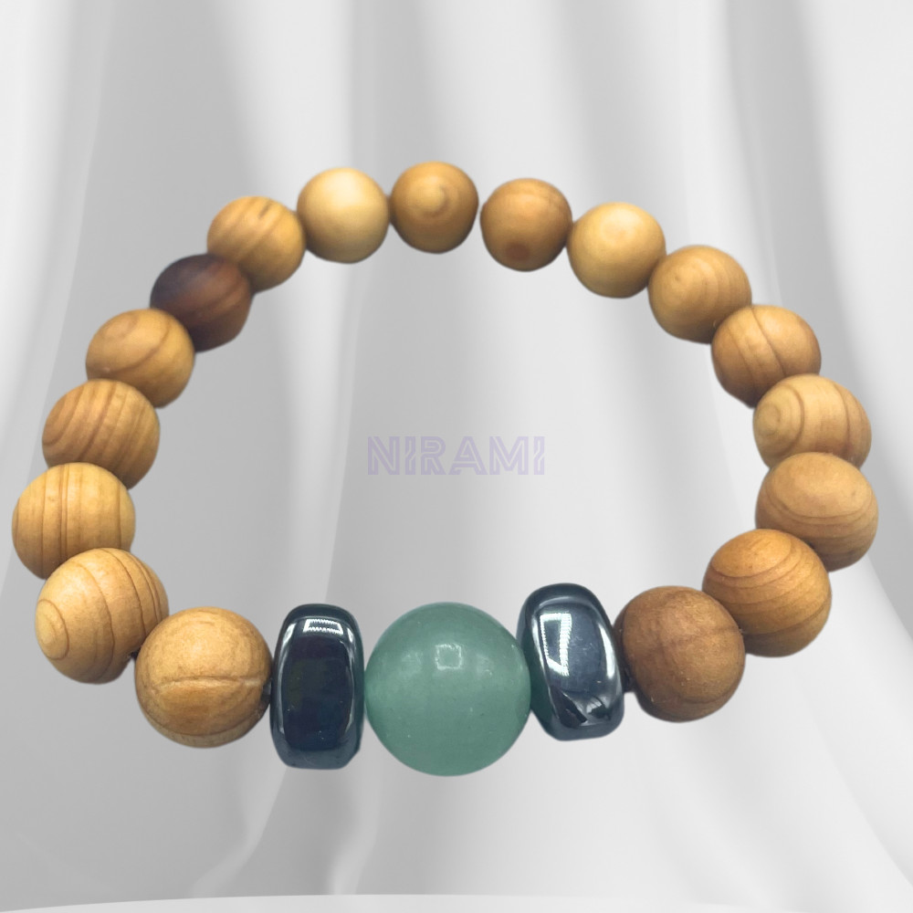 Cedarwood Sacral Chakra Bangle with Aventurine