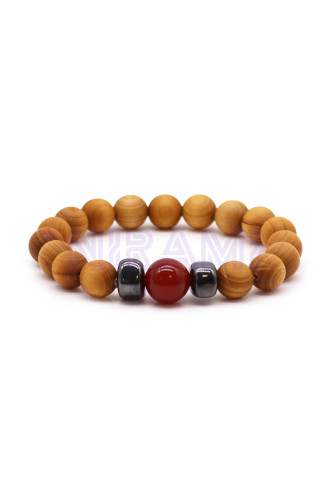 Pulsera  de Cedro - Chakra Raíz - Jaspe Rojo