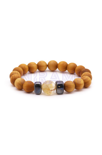 Pulsera de Cedro - Chakra Solar - Citrino