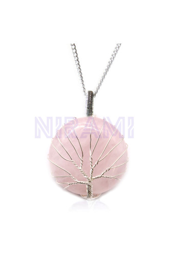 Collar Árbol de la Vida - Cuarzo Rosa