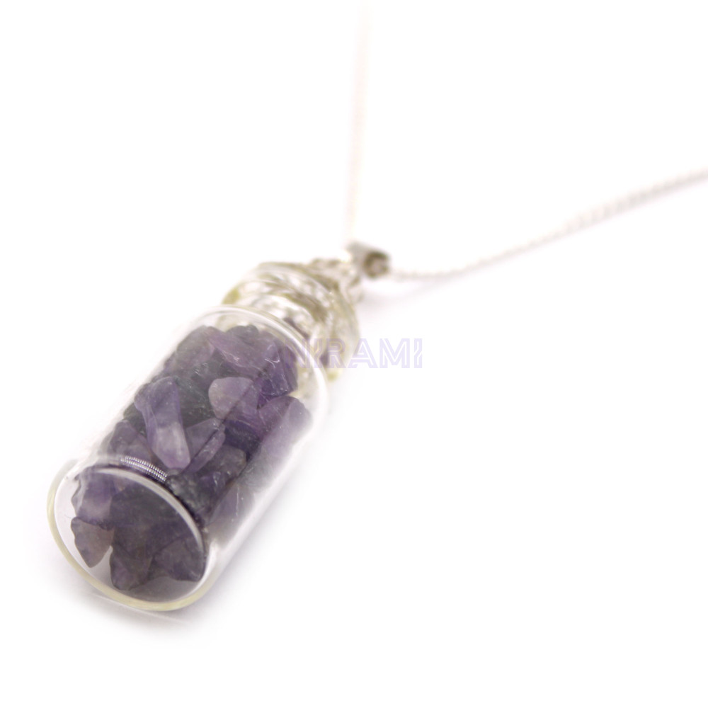 Collar de Piedras Preciosas Embotelladas - Amatista