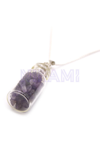 Collar de Piedras Preciosas Embotelladas - Amatista