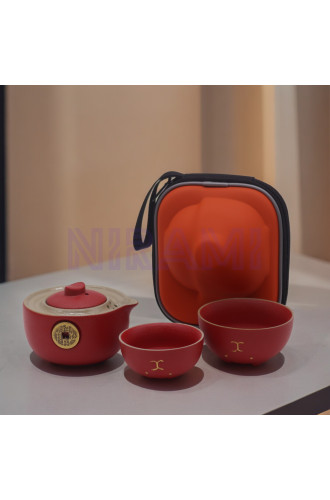 Set de tetera - Gato del Dinero - Dos tazas & Estuche de viaje - R…
