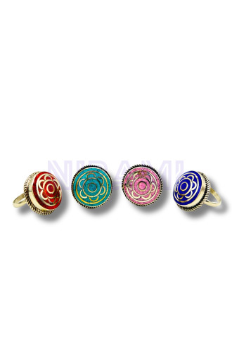 Anillo redondo estilo nepalí (4 colores)
