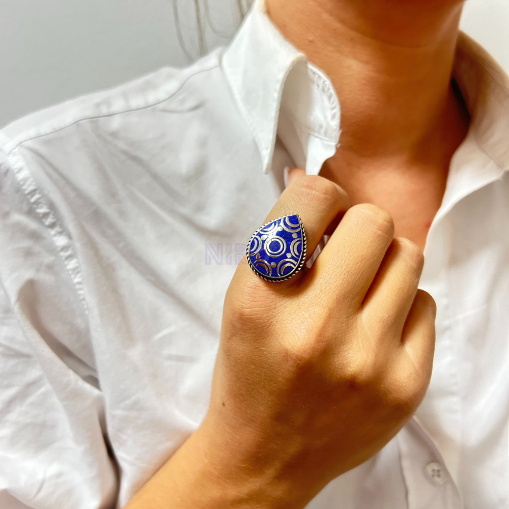 Anillo de lágrimas estilo nepalí (4 colores)