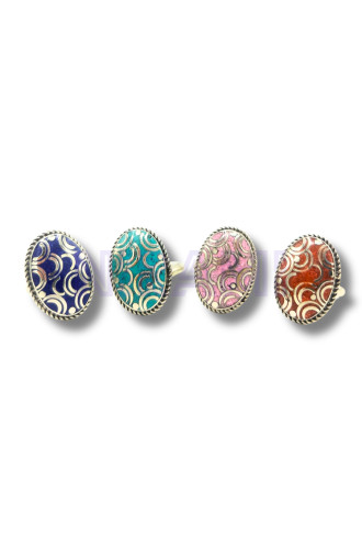 Anillo ovalado estilo nepalí (4 colores)