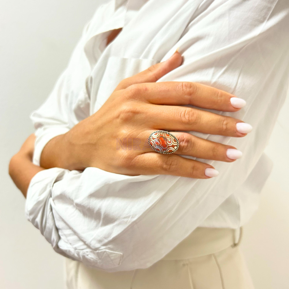 Anillo ovalado estilo nepalí (4 colores)