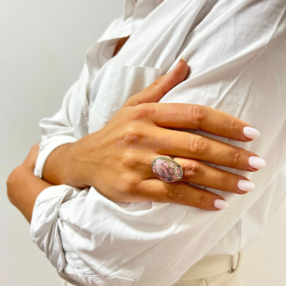 Anillo ovalado estilo nepalí (4 colores)