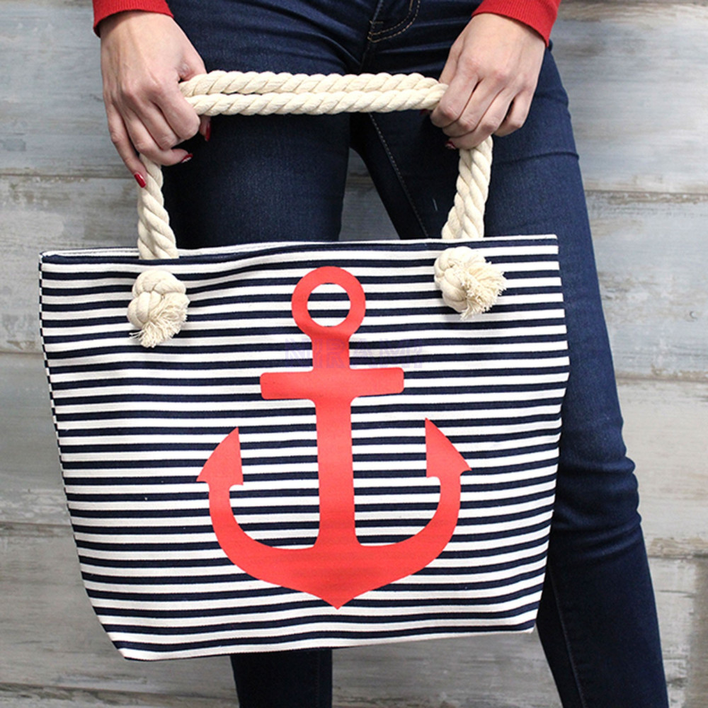 Bolso con asa de cuerda - tropical piñas