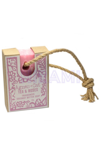 Jabones Artesanales Premium Agnes+Cat con Cordón - Té y Rosas