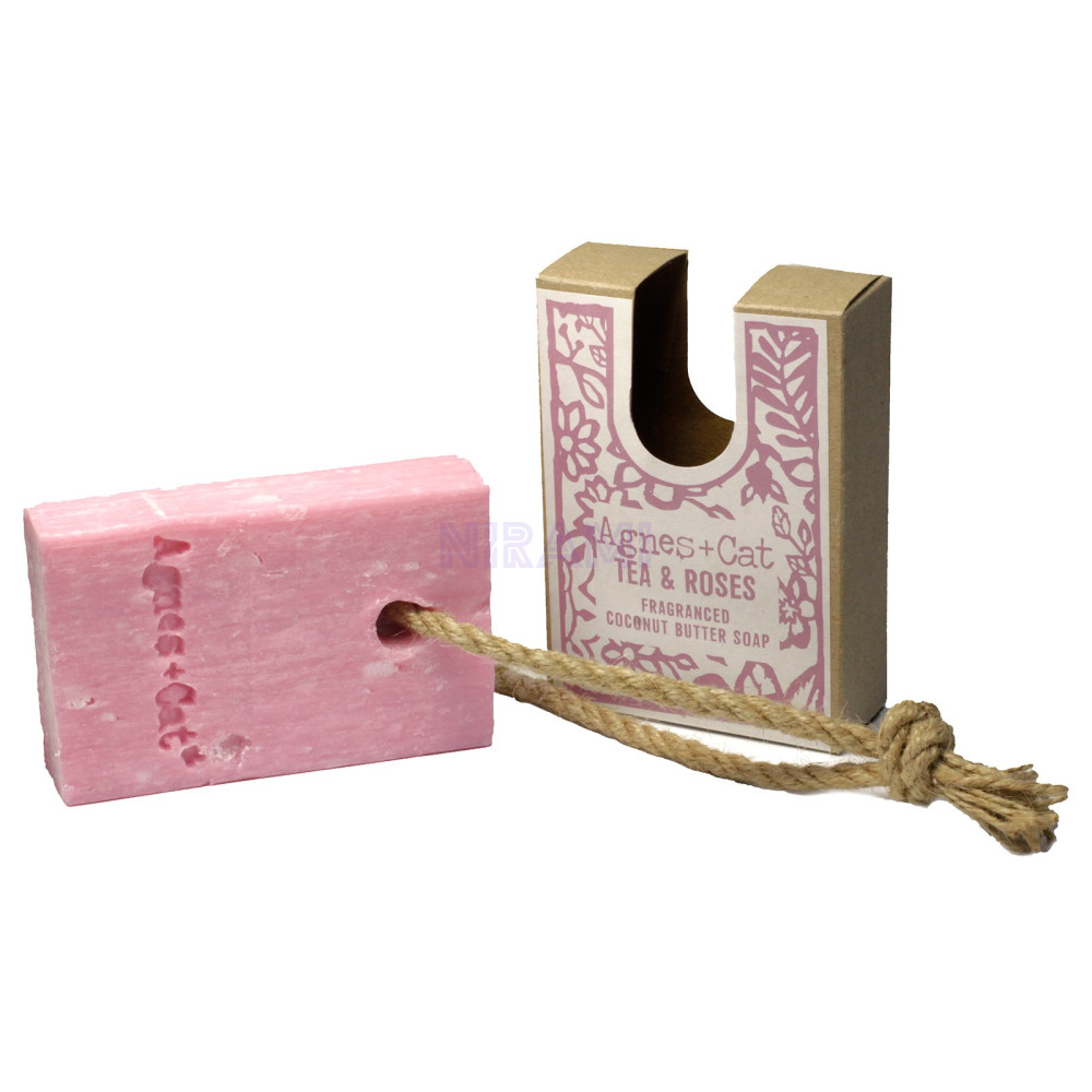 Jabones Artesanales Premium Agnes+Cat con Cordón - Té y Rosas