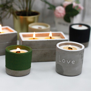 Velas soja envase ceramica y cemento