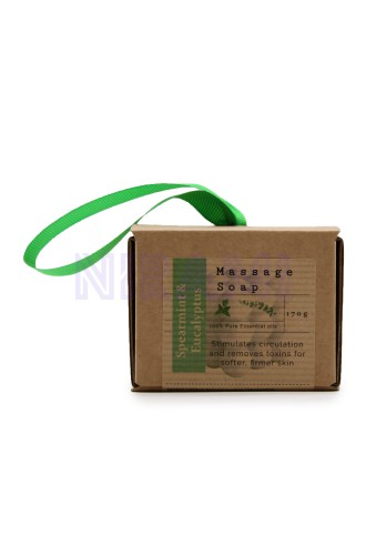Jabon de masaje individual en caja - Menta verde y eucalipto