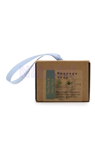 Jabon de masaje individual en caja - Árbol de té y aloe vera